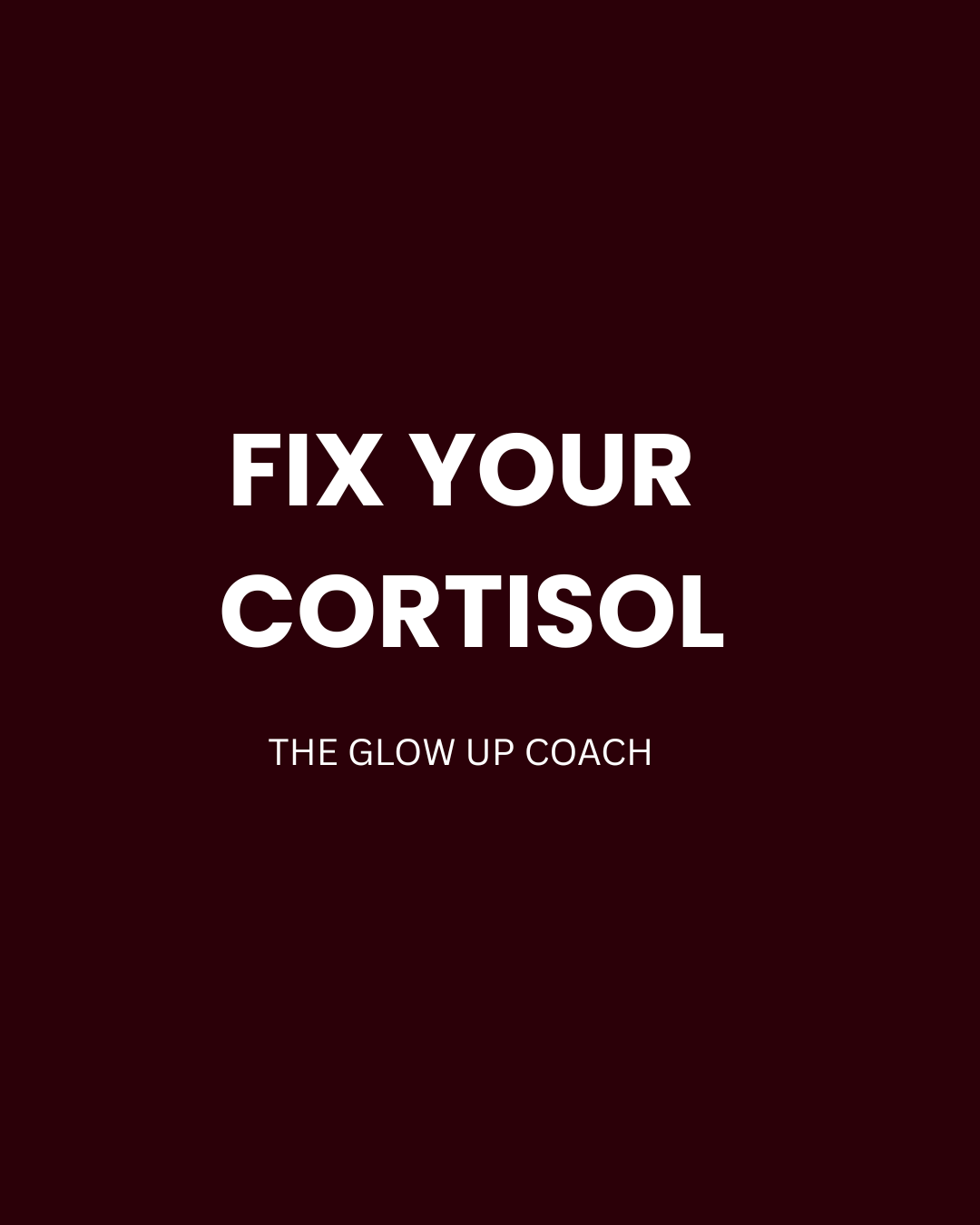 Fix Your Cortisol cover